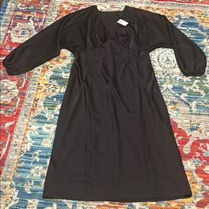 Banana Republic Stylish Black Dress with Puff Sleeves